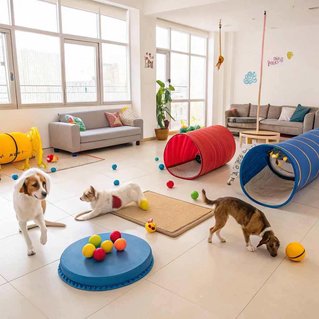 Spacious indoor play area for pets